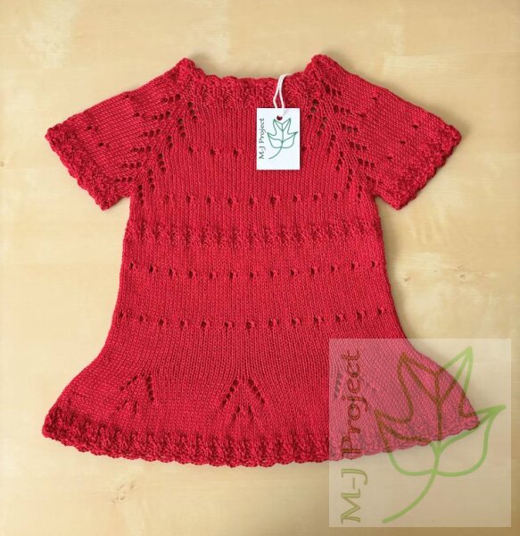 Handgestricktes Babykleid 0-3 Monate Rot