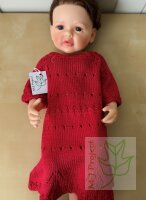 Handgestricktes Babykleid 0-3 Monate Rot