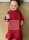 Handgestricktes Babykleid 0-3 Monate Rot
