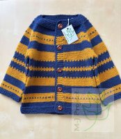 Strickjacke Junge 2 bis 3 Jahre  Blau Senf