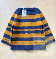Strickjacke Junge 2 bis 3 Jahre  Blau Senf
