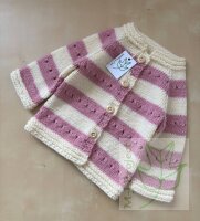 Strickjacke Baby Mädchen Ekrü Altrosa 6 bis 12...