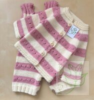 Strickjacke Baby Mädchen Ekrü Altrosa 6 bis 12...