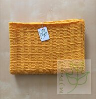 Handgestrickte Babydecke Sonnenstrahlen Wolle