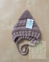 Zipfelmütze Baby Merinowolle Beige