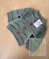Strickjacke Baby Wiese Grün Grau 0 bis 3 Monate
