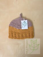 Baby Hat “Acorn in Mustard and Beige” 0-3 Months