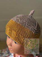 Baby Hat “Acorn in Mustard and Beige” 0-3 Months