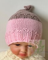 Babymütze „Еichel in Rosa und Beige“ 0-6...