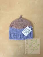Babymütze Еichel in Blau und Beige 0-6 Monate