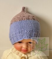 Babymütze Еichel in Blau und Beige 0-6 Monate