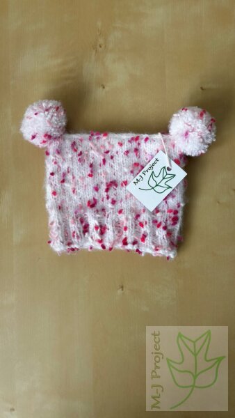 Photo Prop Handmade Baby Hat with Pom-Poms