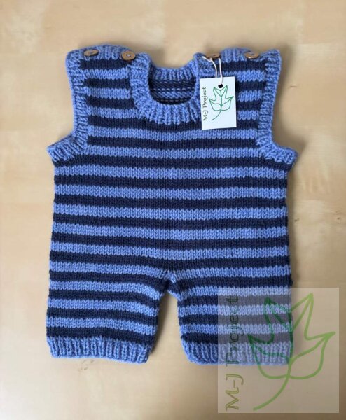 Baby Strampler Junge 0-3 Monate Streifen Blau