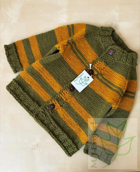 Handmade cardigan for children, meadow with sunbeams, 1-2 years old