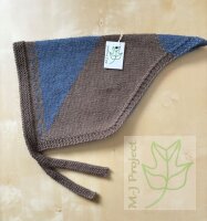 Handmade Kopftuch Damen Braungrau und Blau