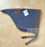 Handmade Kopftuch Damen Braungrau und Blau