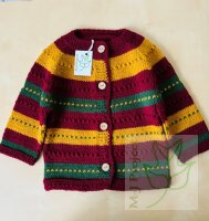 Kinder Strickjacke 1-2 Jahre Rot Grün Senf