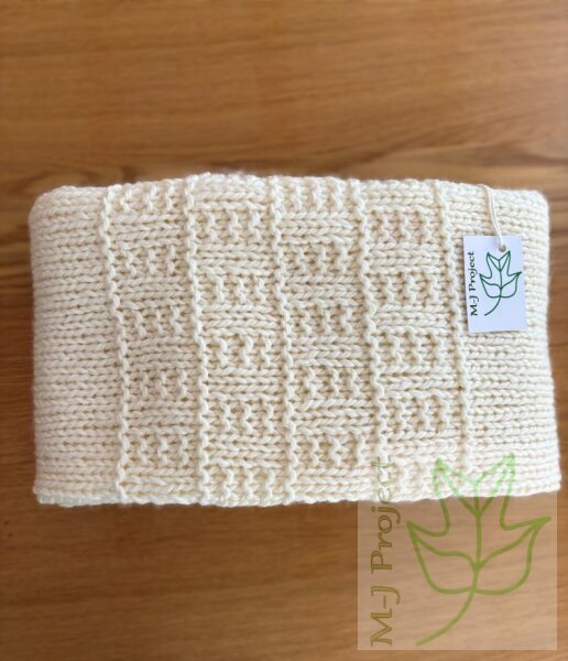Handgestrickte Babydecke Authentik Naturweiß