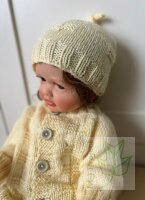 Strickjacke mit Mütze Baby 0-3 Monate Ekrü
