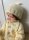 Strickjacke mit Mütze Baby 0-3 Monate Ekrü