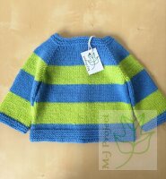 Strickjacke mit Mütze 0-6 Monate Blau Limette