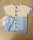 Romper with hat boy ecru light blue