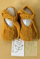 Babyschuhe Merinowolle Senf