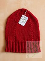 Mütze Zopf Rot
