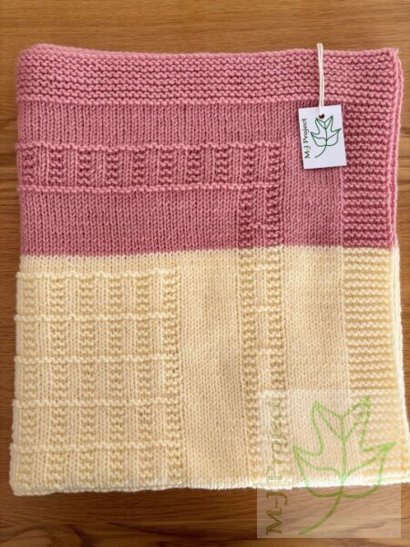 Handmade baby blanket christening blanket pink ecru