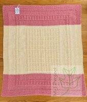 Handmade baby blanket christening blanket pink ecru